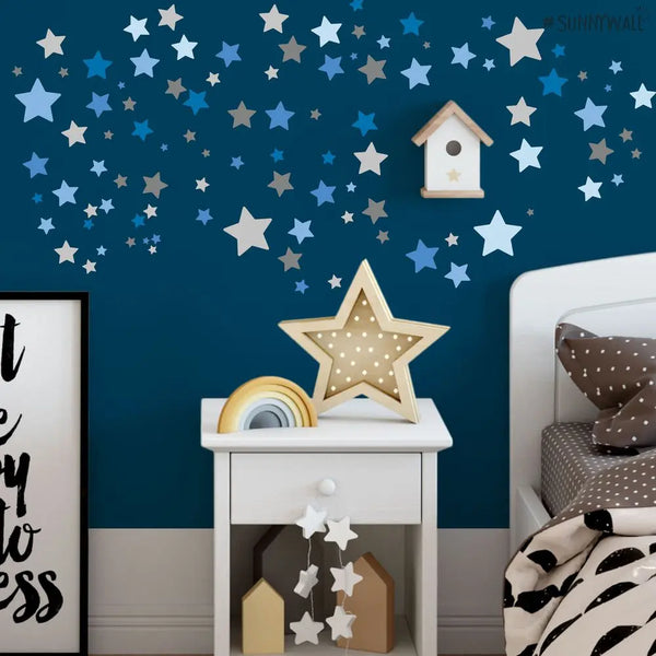 Sterne Aufkleber Stars Wandtattoo - selbstklebende Wandsticker in verschiedenen Farben Sunnywall