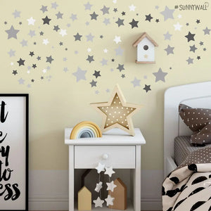 Sterne Aufkleber Stars Wandtattoo - selbstklebende Wandsticker in verschiedenen Farben Sunnywall