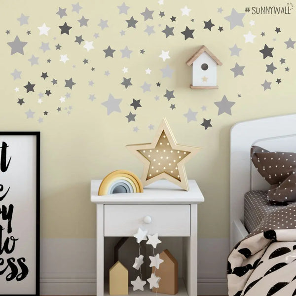 Sterne Aufkleber Stars Wandtattoo - selbstklebende Wandsticker in verschiedenen Farben Sunnywall