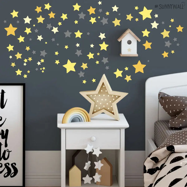Sterne Aufkleber Stars Wandtattoo - selbstklebende Wandsticker in verschiedenen Farben Sunnywall