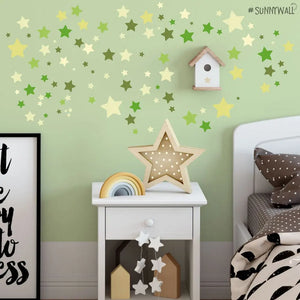 Sterne Aufkleber Stars Wandtattoo - selbstklebende Wandsticker in verschiedenen Farben Sunnywall