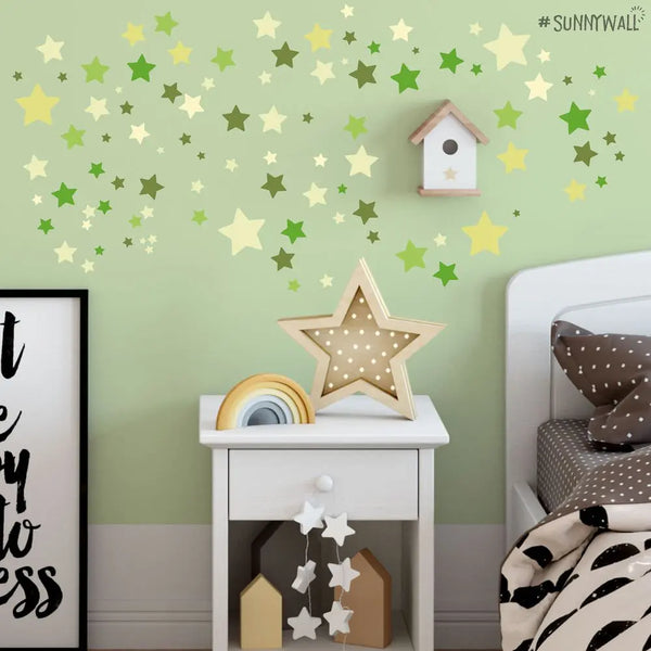 Sterne Aufkleber Stars Wandtattoo - selbstklebende Wandsticker in verschiedenen Farben Sunnywall