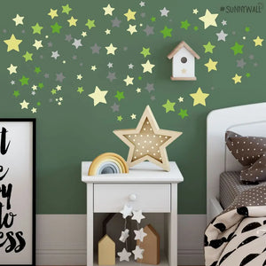 Sterne Aufkleber Stars Wandtattoo - selbstklebende Wandsticker in verschiedenen Farben Sunnywall
