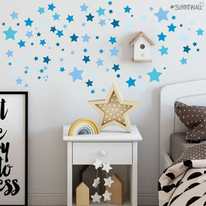 Sterne Aufkleber Stars Wandtattoo - selbstklebende Wandsticker in verschiedenen Farben Sunnywall