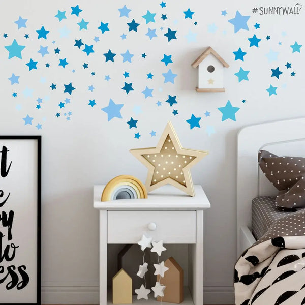 Sterne Aufkleber Stars Wandtattoo - selbstklebende Wandsticker in verschiedenen Farben Sunnywall