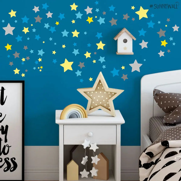 Sterne Aufkleber Stars Wandtattoo - selbstklebende Wandsticker in verschiedenen Farben Sunnywall