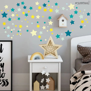 Sterne Aufkleber Stars Wandtattoo - selbstklebende Wandsticker in verschiedenen Farben Sunnywall