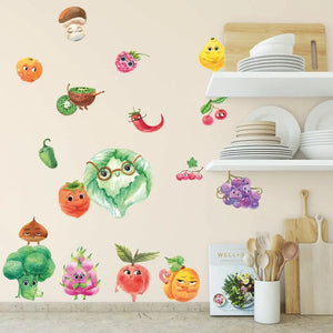 Sweet Fruits Set 1 - Wandtattoo Kinderzimmer Küche Wandaufkleber Sunnywall