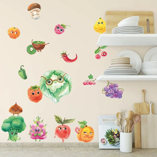 Sweet Fruits Set 1 - Wandtattoo Kinderzimmer Küche Wandaufkleber Sunnywall