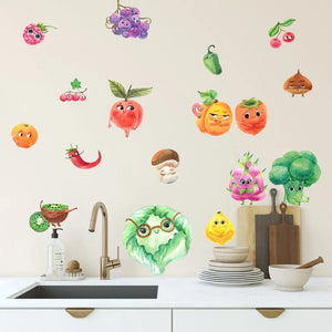 Sweet Fruits Set 1 - Wandtattoo Kinderzimmer Küche Wandaufkleber Sunnywall