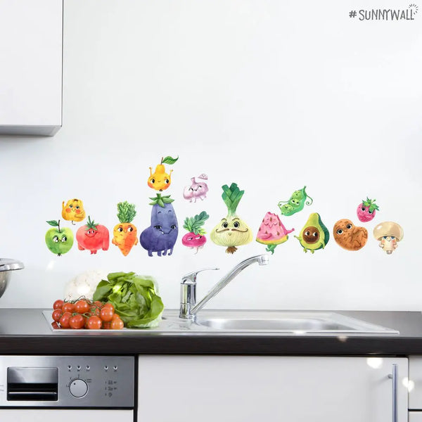 Sweet Fruits Set 2 - Wandtattoo Kinderzimmer Küche Wandaufkleber Sunnywall