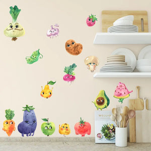 Sweet Fruits Set 2 - Wandtattoo Kinderzimmer Küche Wandaufkleber Sunnywall