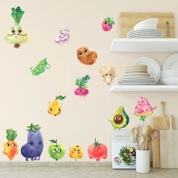 Sweet Fruits Set 2 - Wandtattoo Kinderzimmer Küche Wandaufkleber Sunnywall