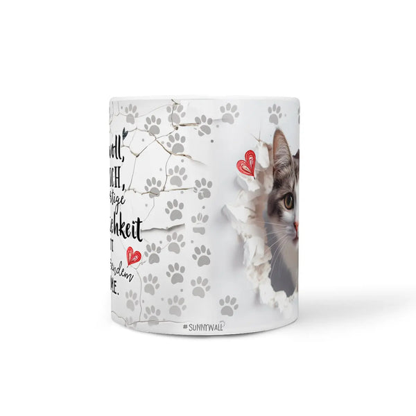 Tasse | Hauskatze | grau-weisses Fell | schnurrender Charme | Katzenrassen Kollektion Sunnywall