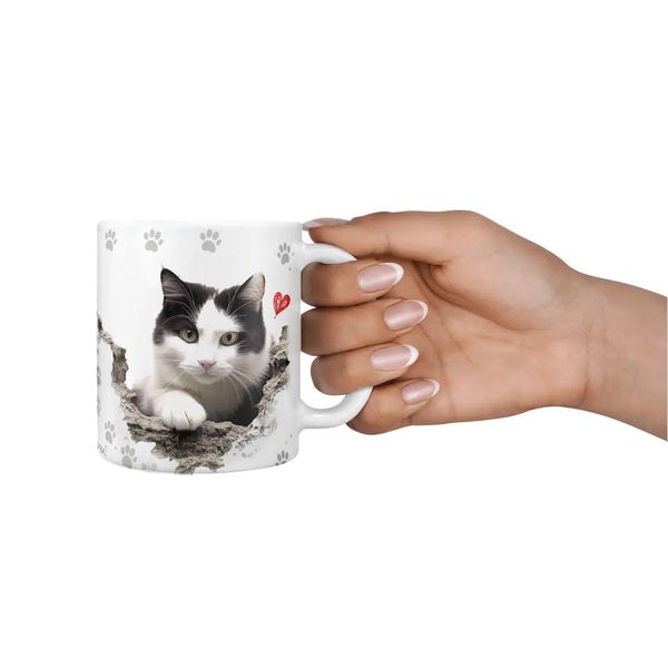 Tasse | Hauskatze | schwarz-weisses Fell | schnurrender Charme | Katzenrassen Kollektion Sunnywall