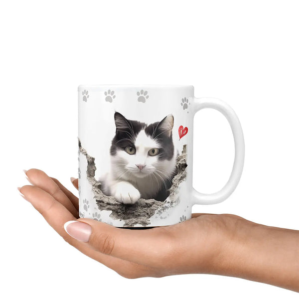 Tasse | Hauskatze | schwarz-weisses Fell | schnurrender Charme | Katzenrassen Kollektion Sunnywall