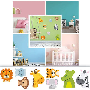 Tiere Wildtiere - Wandtattoo Kinderzimmer Baby Wandaufkleber - 6 x A4 Set Sunnywall