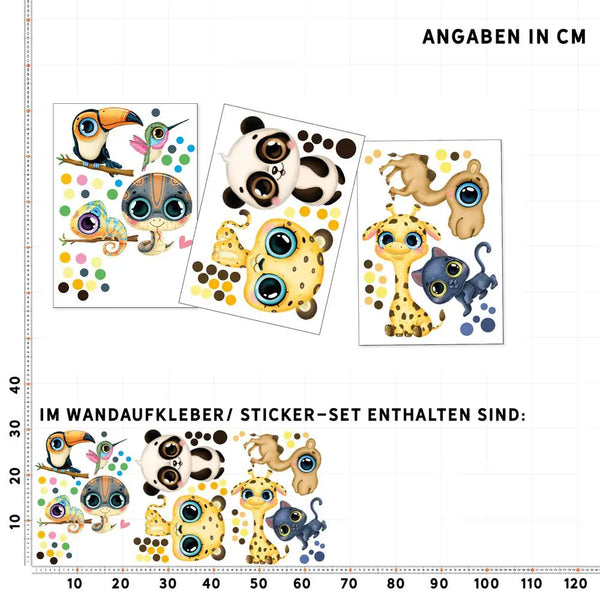 Tropical Tierparade  - Wandtattoo Kinderzimmer Baby Wandaufkleber Sunnywall