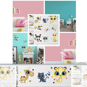 Tropical Tierparade  - Wandtattoo Kinderzimmer Baby Wandaufkleber Sunnywall