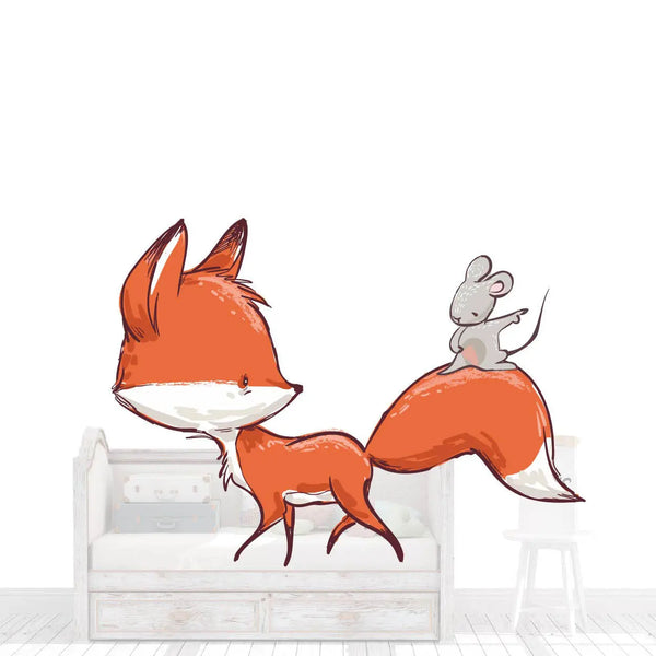 Wandtattoo Aufkleber Fuchs & Maus Sunnywall