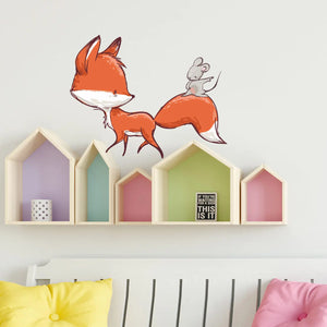 Wandtattoo Aufkleber Fuchs & Maus Sunnywall