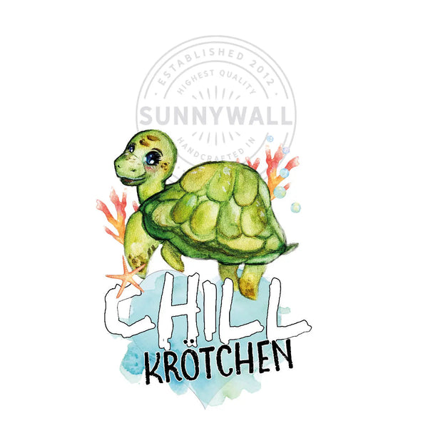 Wandtattoo Aufkleber Wandsticker Chill Kröte Schildkröte Trinchen turtle Kinderzimmer Dekoration Sunnywall