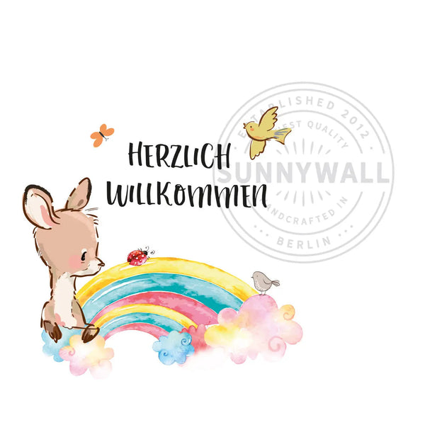 Wandtattoo - Känguru Herzlich Willkommen - Aufkleber Wandsticker Sunnywall