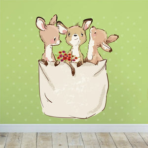 Wandtattoo - Kängurus in Beutel - Aufkleber Wandsticker Sunnywall