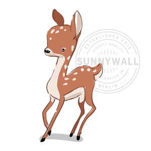Wandtattoo - Rehkitz Junges laufend - Aufkleber Wandsticker Sunnywall