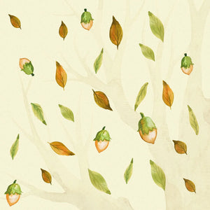 Wandtattoo Set Blattwerk mit Eicheln | Ergänzungs-Set Universal | zur Ergänzung von Wandtattoos aus dem Sunnywall-Shop Sunnywall