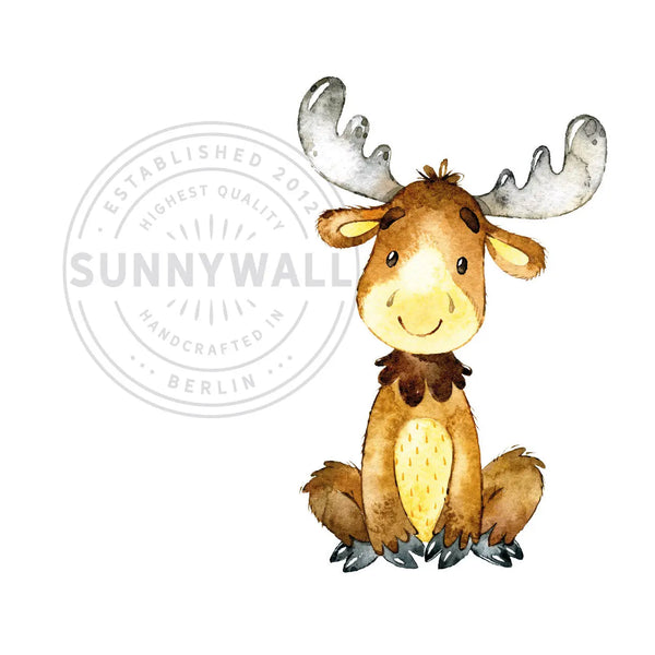 Wandtattoo - Sitzender Elch fürs Kinderzimmer Sunnywall