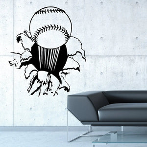 Wandtattoo | Baseball Sport Freizeit Ball | Wanddurchbruch Sunnywall
