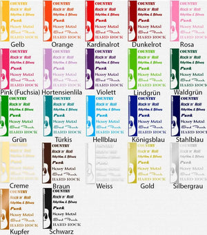 Wandtattoo | Gitarre mit Schriftzug - Country Rock Heavy Metal Punk Soul Funk Sunnywall