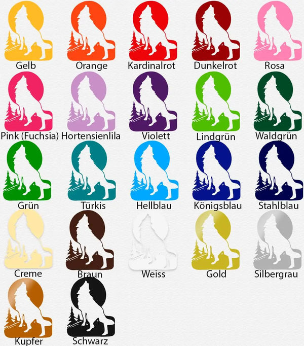 Wandtattoo | Wolf bei Vollmond | Wald Sunnywall