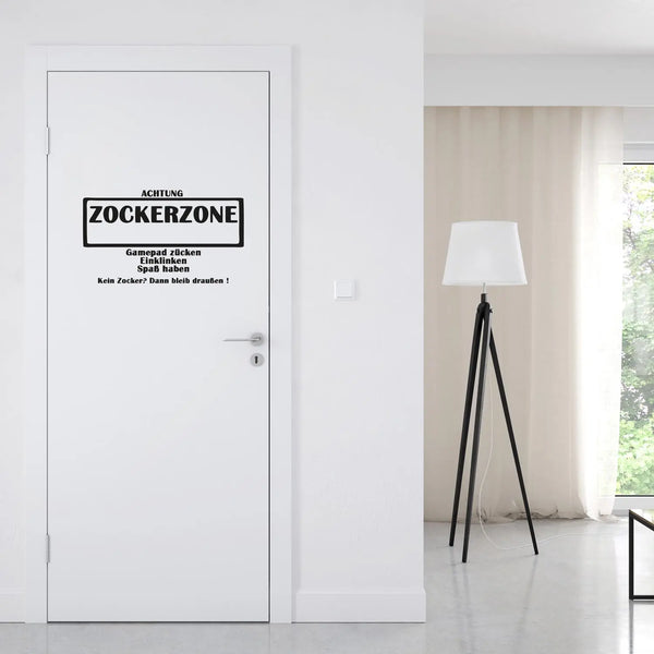 Wandtattoos Türaufkleber Zockerzone Für alle PC - Wii - Ps3 - XBOX360 und Co. Gamer Sunnywall