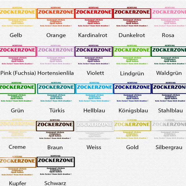 Wandtattoos Türaufkleber Zockerzone Für alle PC - Wii - Ps3 - XBOX360 und Co. Gamer Sunnywall