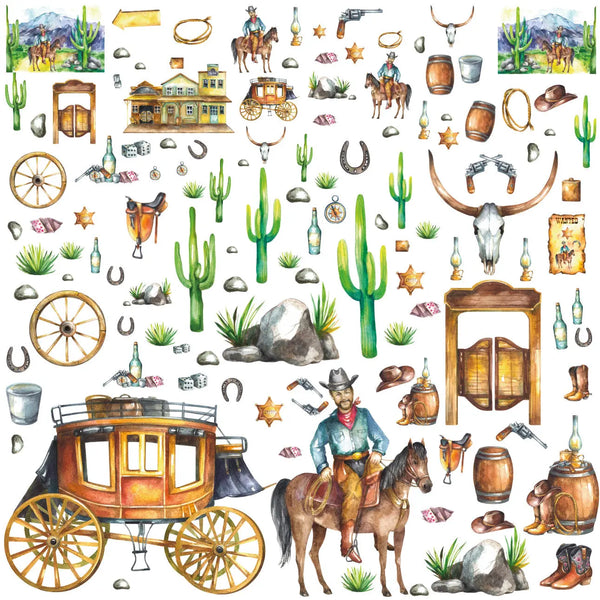 Westernzimmer Wandtattoo XXL Set | Kinderzimmer Aufkleber bunt Wanddeko Sunnywall