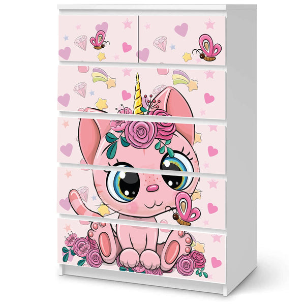 Möbelfolie passend für IKEA Malm Kommode Unicorn Cat  Schrankfolie - Sunnywall - Individualität trifft Design