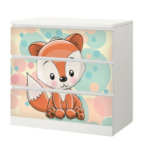 Möbelfolie passend für IKEA Malm Kommode Baby Fuchs Schrankfolie - Sunnywall - Individualität trifft Design