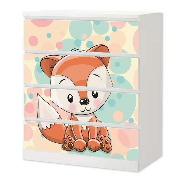 Möbelfolie passend für IKEA Malm Kommode Baby Fuchs Schrankfolie - Sunnywall - Individualität trifft Design