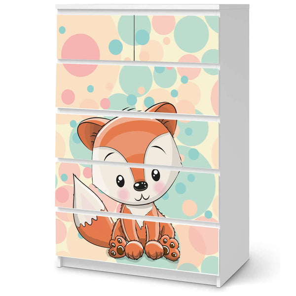 Möbelfolie passend für IKEA Malm Kommode Baby Fuchs Schrankfolie - Sunnywall - Individualität trifft Design
