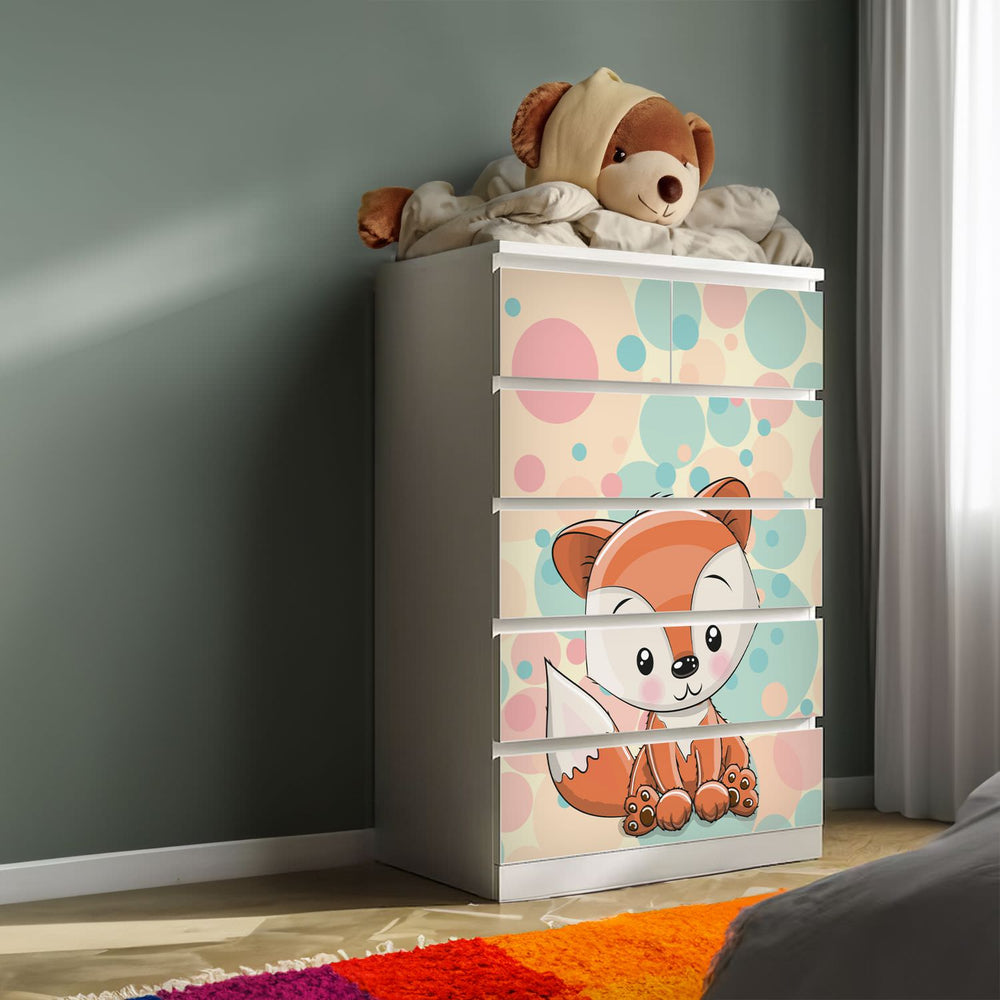 Möbelfolie passend für IKEA Malm Kommode Baby Fuchs Schrankfolie - Sunnywall - Individualität trifft Design