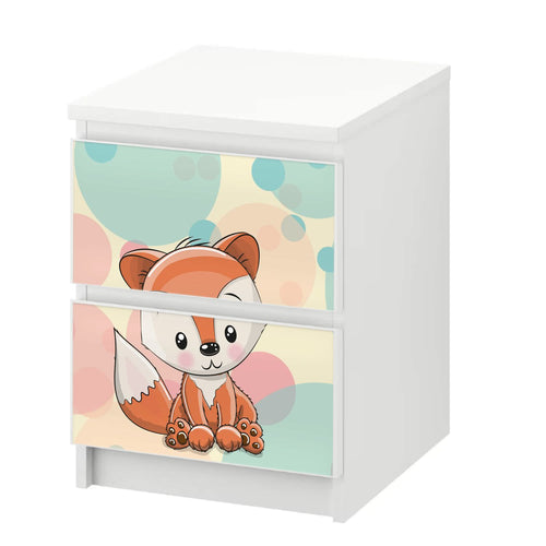 Möbelfolie passend für IKEA Malm Kommode Baby Fuchs Schrankfolie - Sunnywall - Individualität trifft Design