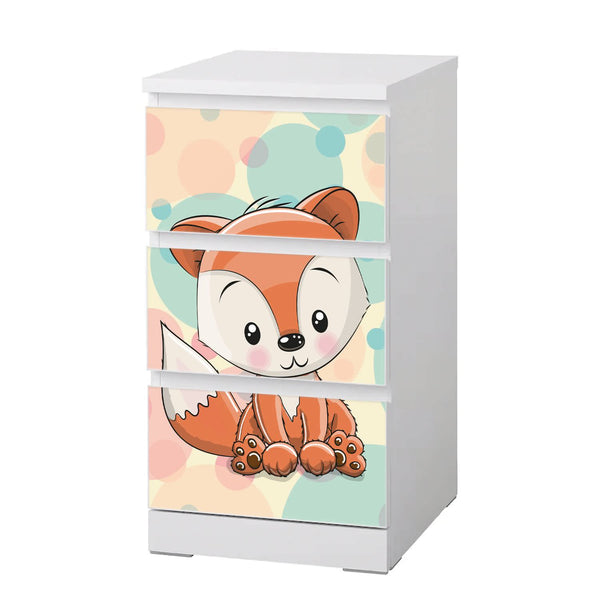Möbelfolie passend für IKEA Malm Kommode Baby Fuchs Schrankfolie - Sunnywall - Individualität trifft Design