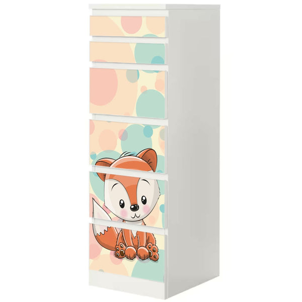 Möbelfolie passend für IKEA Malm Kommode Baby Fuchs Schrankfolie - Sunnywall - Individualität trifft Design