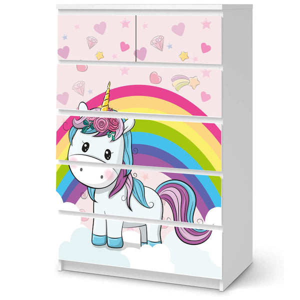 Möbelfolie passend für IKEA Malm Kommode Unicorn Baby Einhorn Schrankfolie - Sunnywall - Individualität trifft Design
