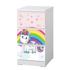 Möbelfolie passend für IKEA Malm Kommode Unicorn Baby Einhorn Schrankfolie - Sunnywall - Individualität trifft Design