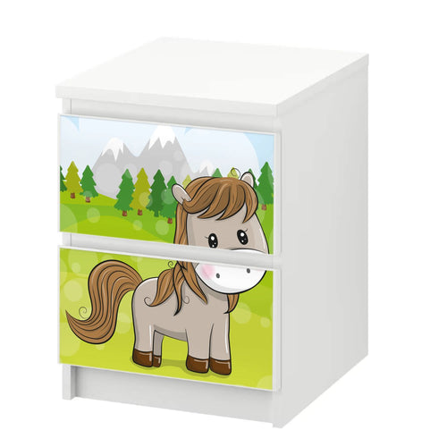 Möbelfolie passend für IKEA Malm Kommode Pferd Schrankfolie - Sunnywall - Individualität trifft Design