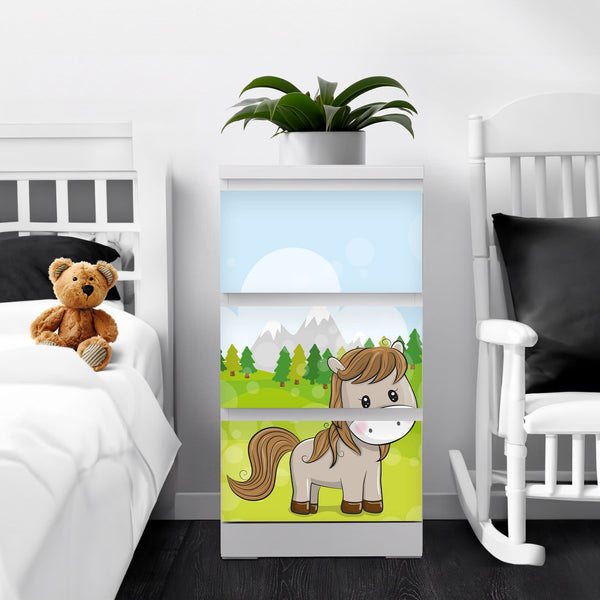 Möbelfolie passend für IKEA Malm Kommode Pferd Schrankfolie - Sunnywall - Individualität trifft Design