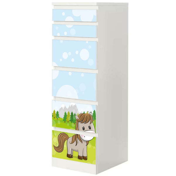Möbelfolie passend für IKEA Malm Kommode Pferd Schrankfolie - Sunnywall - Individualität trifft Design